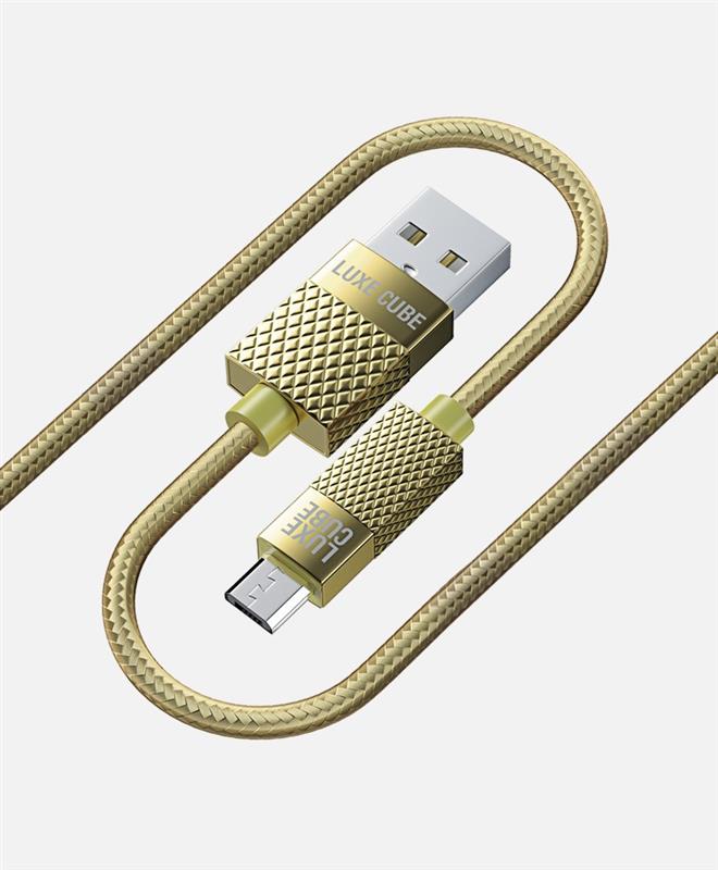 Кабель Luxe Cube Premium USB - micro USB (M/M), 1 м, золотистий (8889986489885) | ARAGO