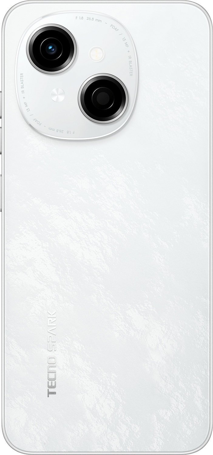 Смартфон Tecno Spark Go 1 (KL4) 4/64GB Glittery White (4894947036453) | ARAGO