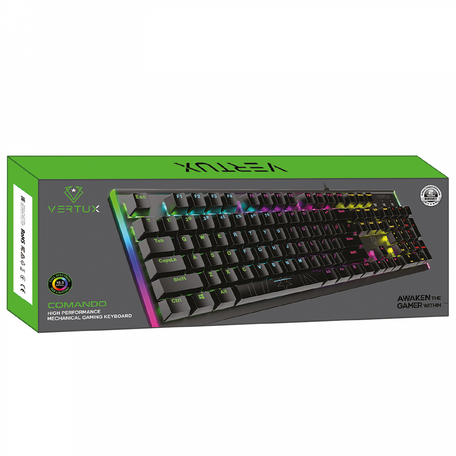 Клавіатура Vertux Comando Black | ARAGO