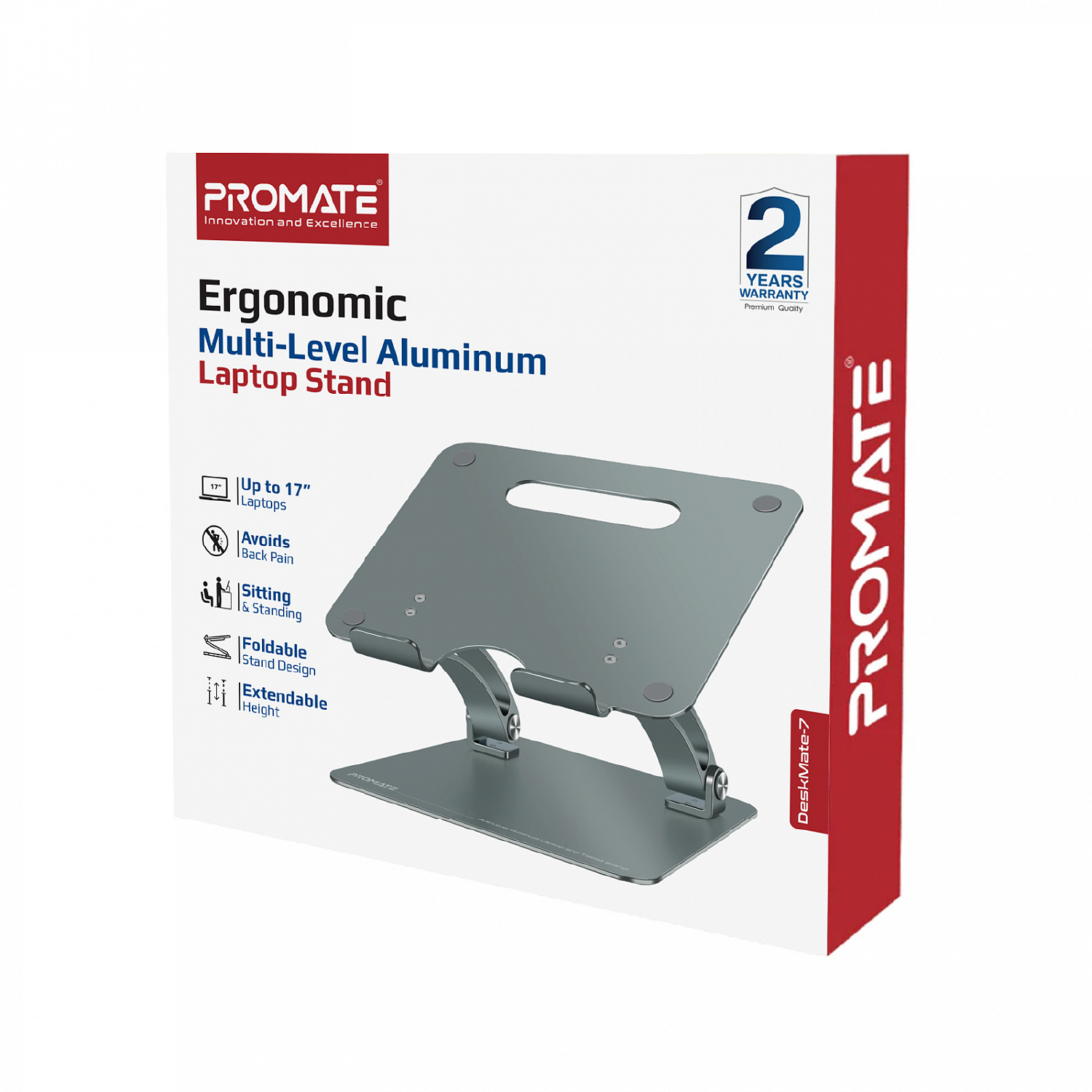Охолоджуюча пiдставка для ноутбука Promate DeskMate-7 Grey | ARAGO
