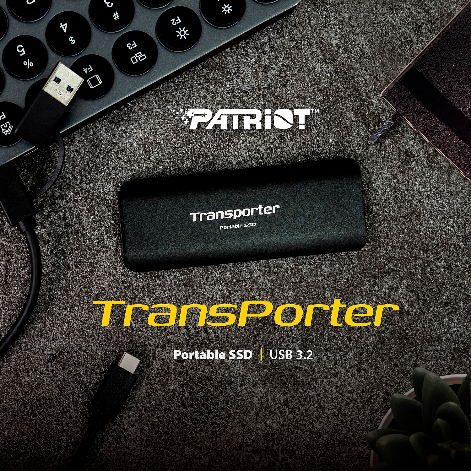 Накопичувач зовнішній SSD USB 2.0TB Patriot Transporter Black (PTP2TBPEC) | ARAGO
