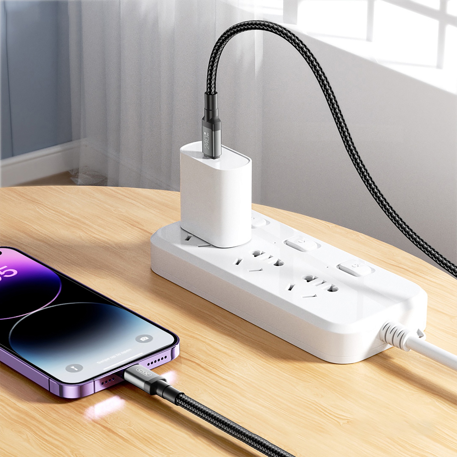 Кабель XO NBQ264A-CC USB Type-C - USB Type-C (M/M), 1 м, Black (NB-Q264A-CC.black) | ARAGO