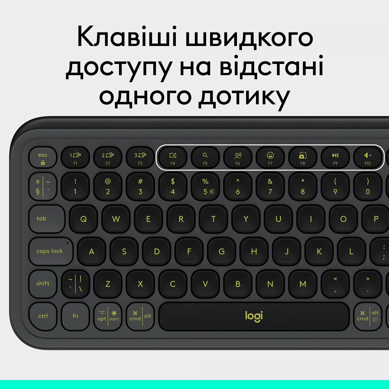 Клавiатура бездротова Logitech Pop Icon Keys Graphite (920-013157) | ARAGO
