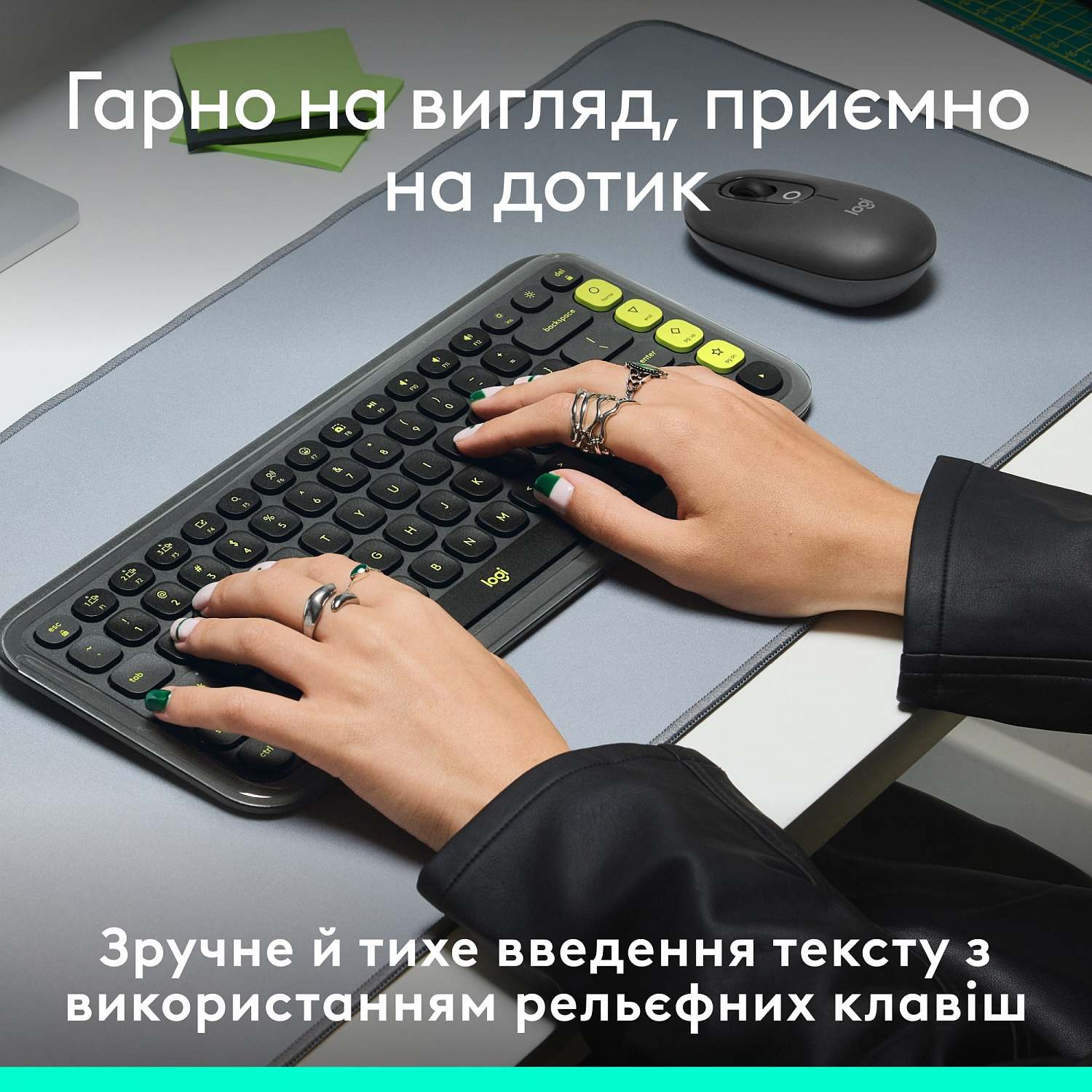 Клавiатура бездротова Logitech Pop Icon Keys Graphite (920-013157) | ARAGO