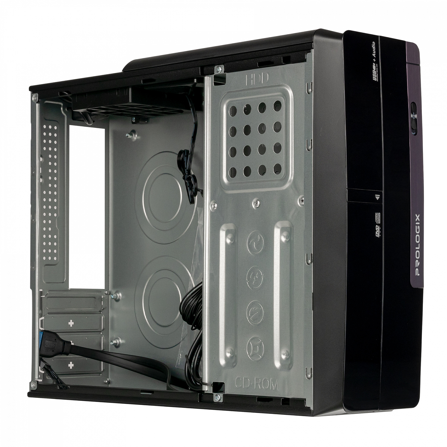 Корпус Prologix E106 Slim Black Door 400W | ARAGO