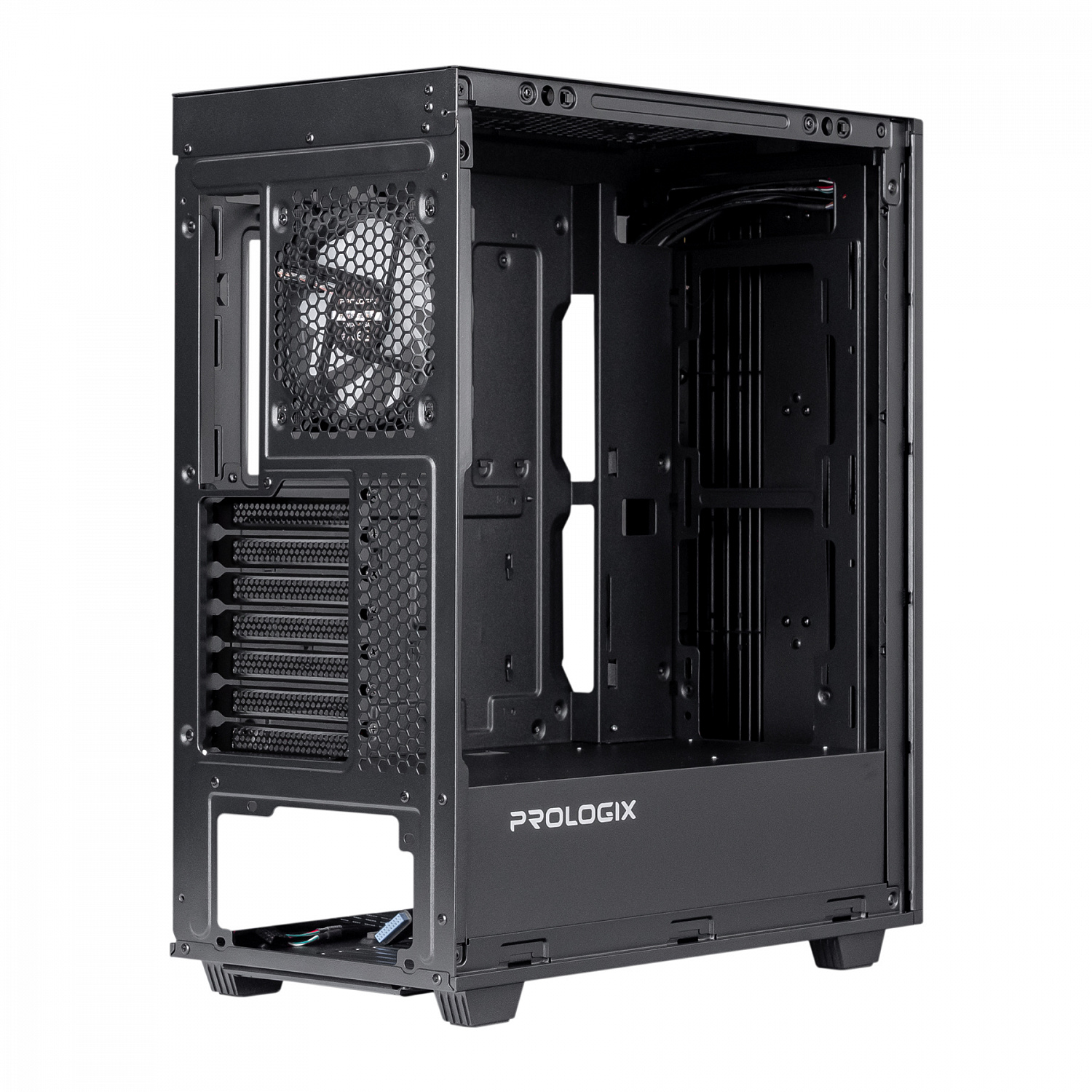 Корпус Prologix E122 Tempered Glass&Mesh Black | ARAGO