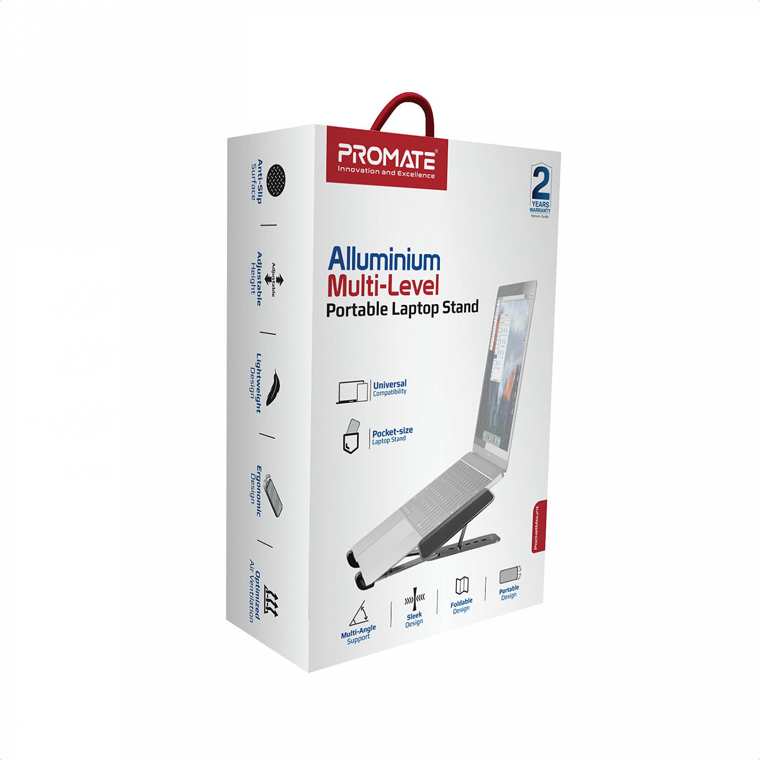 Охолоджуюча пiдставка для ноутбука Promate PocketMount Grey | ARAGO
